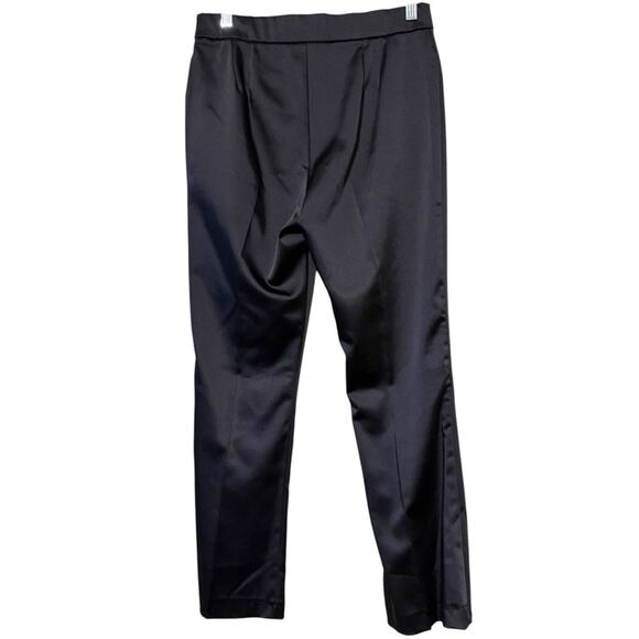 ZARA women’s size large shiny black pull on flat front flowy satin dressy formal - Picture 4 of 13